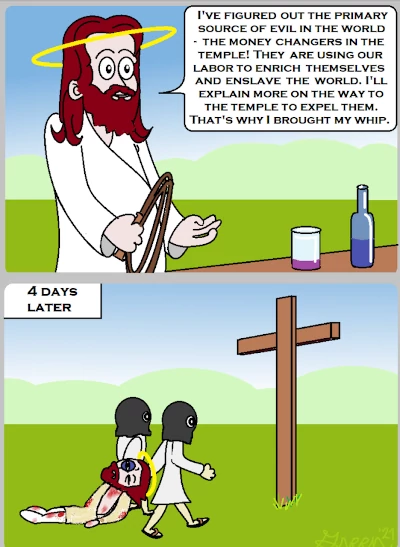 Jesus and the money changers (Jews)