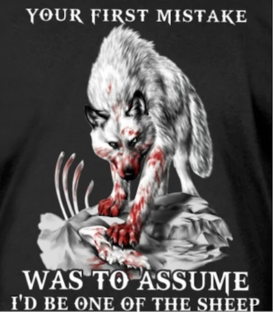 Your first mistake was to assume I'd be one of the sheep