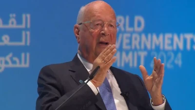 Watch: WEF Head Klaus Schwab Says Mankind Set To Merge With Digital World Thanks To AI