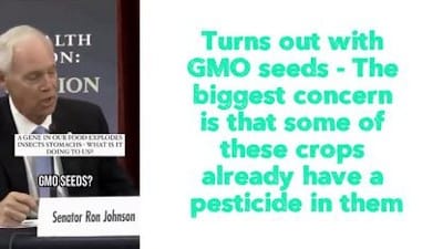 Turns out with GMO seeds - The biggest concern is that some of these crops already have a pesticide in them - Watch