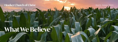 Our beliefs are best described at this web page for the Hooker Church of Christ.