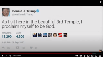 Man of sin gets to proclaim his anti-gospel