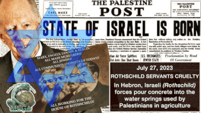 Rothschild Israeli Servants Cruelty - In Hebron Israeli Rothschild forces pour concrete into the water springs used by Palestinians in agriculture - Watch