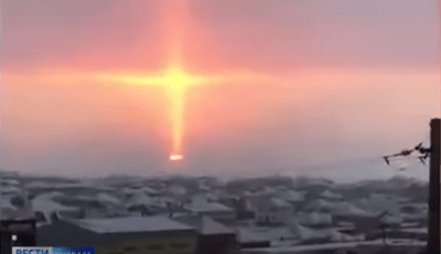 A Cross Appears in the Sky Above Kuzbass in Russia Last Week - Watch