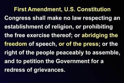 First Amendment, U.S. Constitution