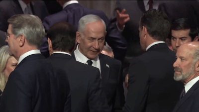 Benjamin Netanyahu giving direct orders to Secretary of War Hegseth and Secretary of State Rubio today - Watch