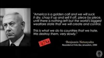 NWO: Benjamin Netanyahu on the United States being a golden calf - Watch