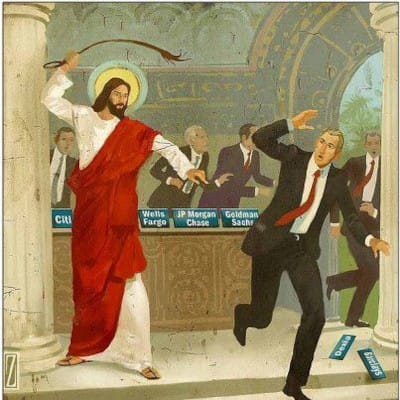 When He had made a whip of cords, He drove them all out of the temple, with the sheep and the oxen, and poured out the changers' money and overturned the tables.