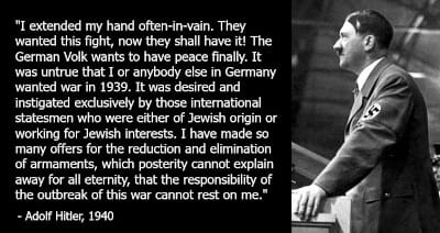 Peace offered by Hitler