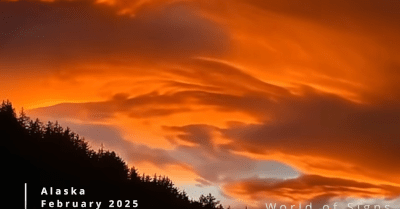 Red sky in Alaska, February 2025