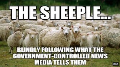 The Sheeple... Blindly following what the government-controlled news media tells them