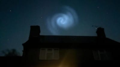 Strange spiral appears in sky over Europe
