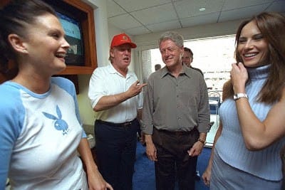 Trump and Clinton yukking it up