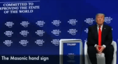 Trump once again displaying the 'Masonic Hand Sign'