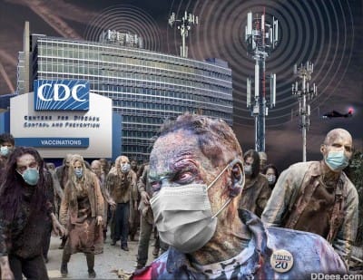 COVID-19 zombies with 5G towers